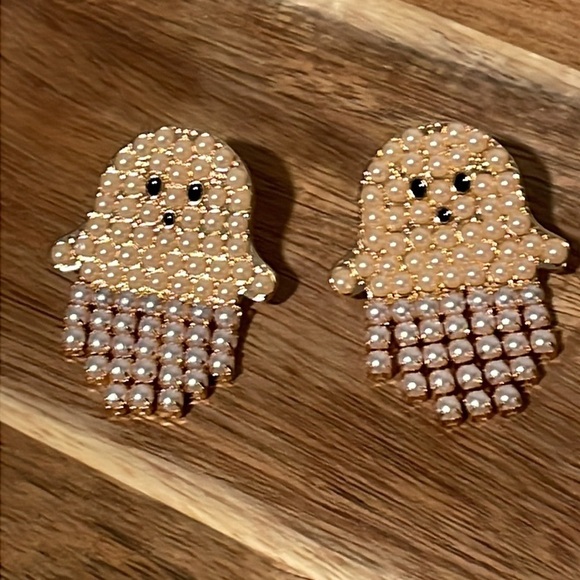 Boo earrings Halloween Pearl Ghost jewelry New - Picture 3 of 5